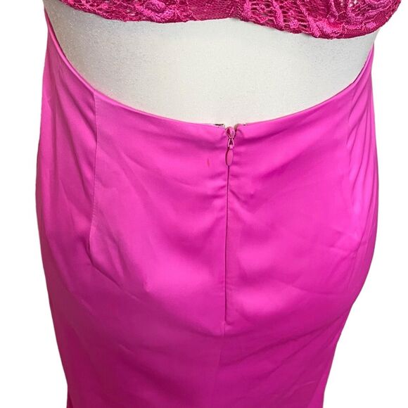 NBD NWT Helen Slip Maxi Dress Women’s Size Small Lace Back Front Slit Satin - Picture 6 of 12